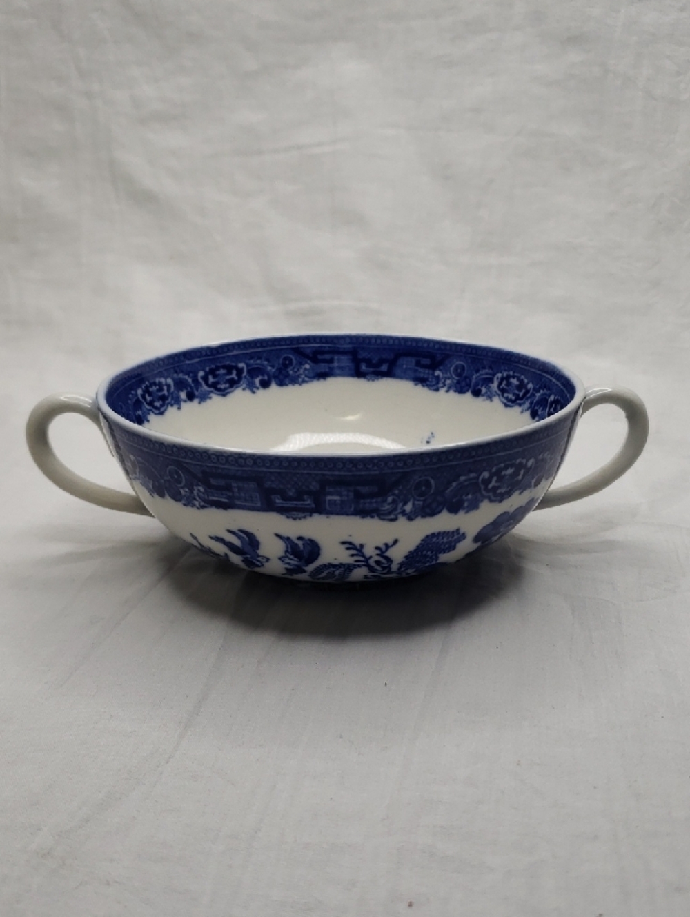 Antique Allertons Blue Willow Ceramic Bouillon Cup Transferware England